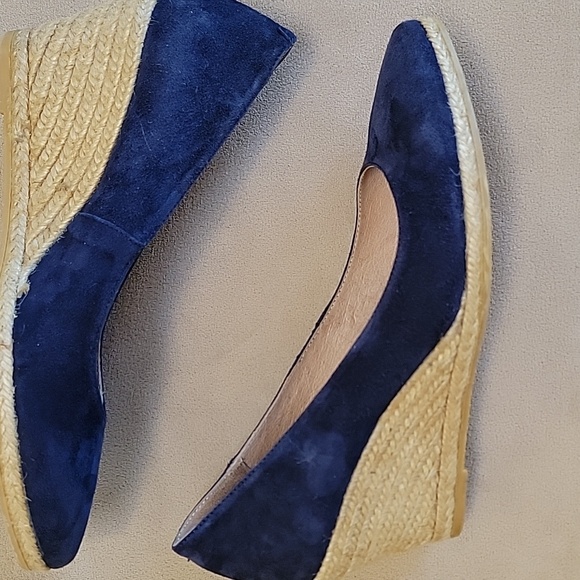 GAIMO Teva Navy Blue Suede Espadrille Wedge Shoes Size 39 (8.5 US) EUC - Picture 5 of 12